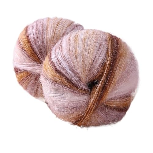 200 g regenbogenfarben gefärbter Wollroving for Handstricken – weiches, warmes Garn for Pullover, Schals, Mützen, Handschuhe und Tücher(Blue) von LiuliuBull
