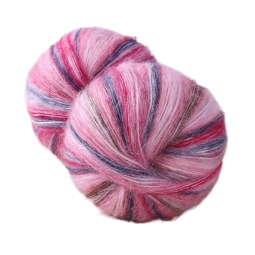 200 g regenbogenfarben gefärbter Wollroving for Handstricken – weiches, warmes Garn for Pullover, Schals, Mützen, Handschuhe und Tücher(Color10) von LiuliuBull