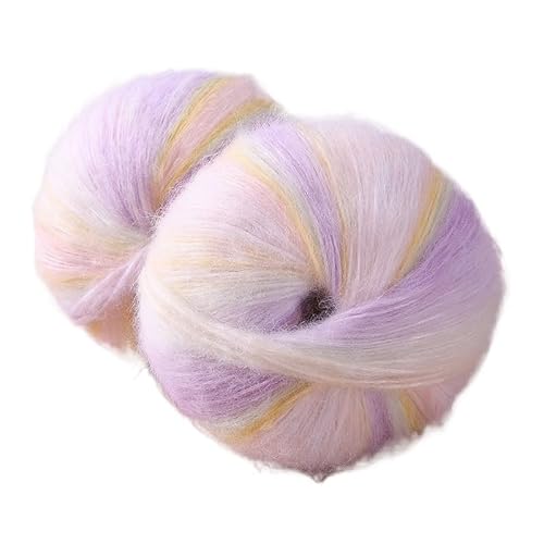 200 g regenbogenfarben gefärbter Wollroving for Handstricken – weiches, warmes Garn for Pullover, Schals, Mützen, Handschuhe und Tücher(Color16) von LiuliuBull