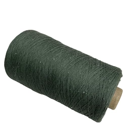 250 g Garn aus reiner Baumwolle mit kleinen Perlen – handgestrickte, mittelfeine Wolle for DIY-Projekte(Forest green) von LiuliuBull