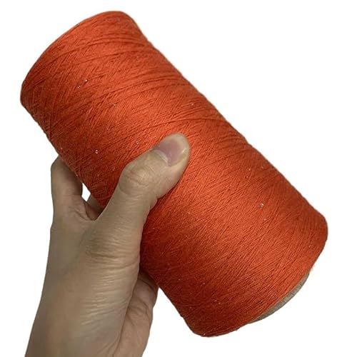 250 g Garn aus reiner Baumwolle mit kleinen Perlen – handgestrickte, mittelfeine Wolle for DIY-Projekte(Orange) von LiuliuBull