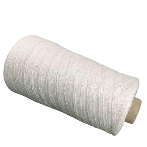250 g Garn aus reiner Baumwolle mit kleinen Perlen – handgestrickte, mittelfeine Wolle for DIY-Projekte(Weiß) von LiuliuBull