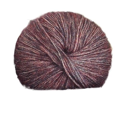 250 g großer Beutel mit glänzender Wolle und Mohairgarn mit buntem Glitzer for DIY-Strickprojekte – perfekt for Pullover, Schals, Mützen und Tücher(03Purple Sand) von LiuliuBull