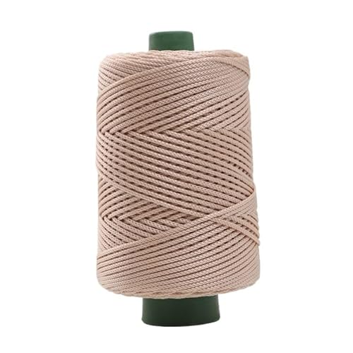 250 g merzerisierter Baumwoll-Hanffaden – Eisseidengarn for handgewebte Hüte, Schuhe, Taschen und Tassenmatten – buntes Bastelmaterial aus Wolle for Selbermachen(04pinkkhakiWhite) von LiuliuBull
