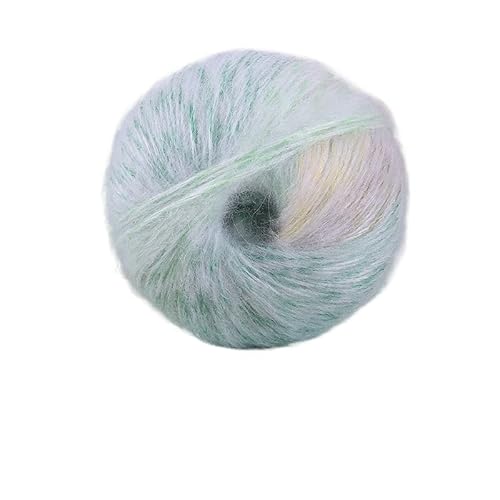300 g Alpaka-Mohair-Garn mit Farbverlauf – perfekt for Stricken von Pullovern, Tüchern, Jacken, Mützen und Schals(Green Yellow) von LiuliuBull