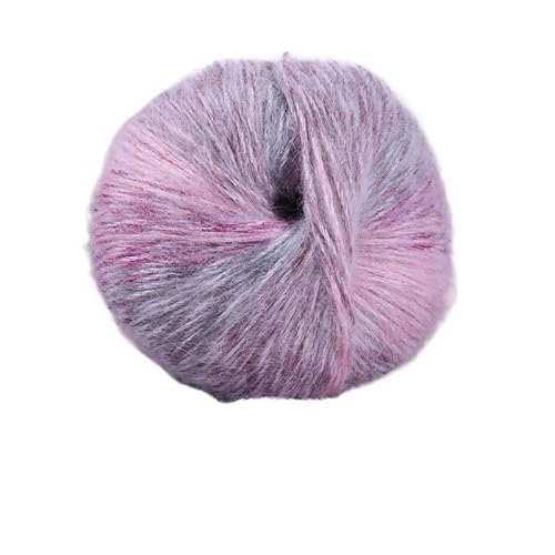 300 g Alpaka-Mohair-Garn mit Farbverlauf – perfekt for Stricken von Pullovern, Tüchern, Jacken, Mützen und Schals(Grey Red Yellow) von LiuliuBull