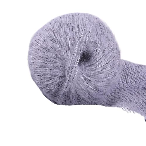 300 g Alpaka-Mohair-Garn mit Farbverlauf – perfekt for Stricken von Pullovern, Tüchern, Jacken, Mützen und Schals(Grey White) von LiuliuBull