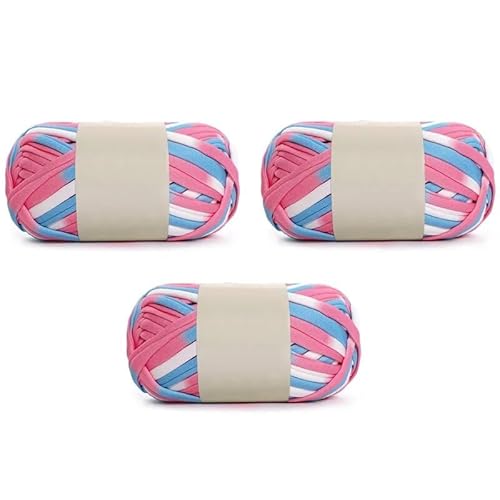 300 g dickes Garn – 3-teiliges weiches, farbiges Stoffgarn for DIY-Projekte, gewebte Taschen, Spielzeug und Hausschuhe.(49 Colorful Blue) von LiuliuBull