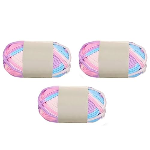 300 g dickes Garn – 3-teiliges weiches, farbiges Stoffgarn for DIY-Projekte, gewebte Taschen, Spielzeug und Hausschuhe.(98 Chaohua) von LiuliuBull