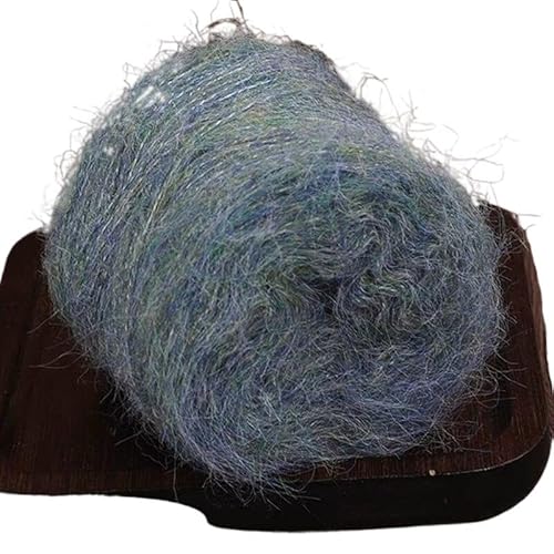 300 g langes Woll- und Mohairgarn for Damenbekleidung – ideal for Pullover, Schals, Tücher, Jacken und Mützen(InkBlue) von LiuliuBull