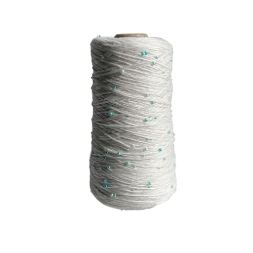 350 g 6 Stränge merzerisiertes Perlen-Baumwollgarn for Häkeln, Perlensticken und Handweben – feines Wollgarn(Whitecoloredbeads) von LiuliuBull