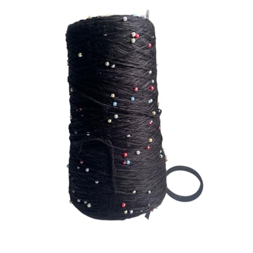 350 g 6 Stränge merzerisiertes Perlen-Baumwollgarn for Häkeln, Perlensticken und Handweben – feines Wollgarn(black) von LiuliuBull