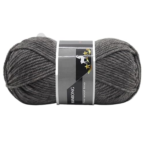 400 g dickes Alpaka-Wollgarn for Handstricken – ideal for Schals, Mützen, Pullover und Mäntel(Black Hemp Grey) von LiuliuBull