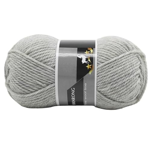 400 g dickes Alpaka-Wollgarn for Handstricken – ideal for Schals, Mützen, Pullover und Mäntel(Light Hemp Gray) von LiuliuBull