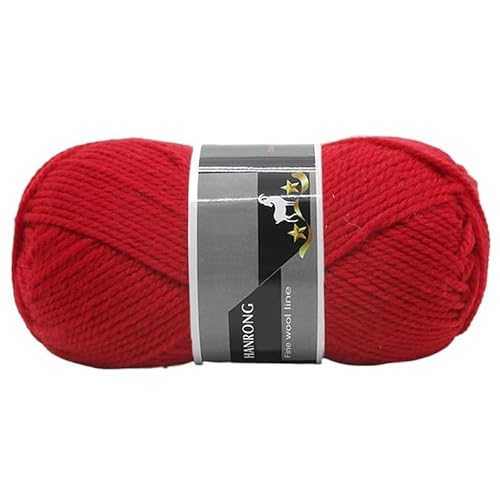 400 g dickes Alpaka-Wollgarn for Handstricken – ideal for Schals, Mützen, Pullover und Mäntel(Rot) von LiuliuBull