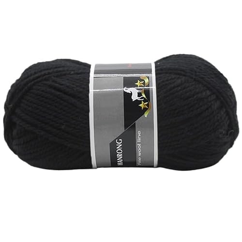 400 g dickes Alpaka-Wollgarn for Handstricken – ideal for Schals, Mützen, Pullover und Mäntel(black) von LiuliuBull