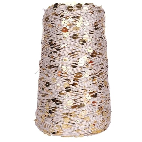 470 g Baumwollgarn for Handstricken – 3 mm und 6 mm reine Baumwolle mit glitzernden Perlen for selbstgemachte Wollpullover, Mützen, Schals und Häkelprojekte(Color 25) von LiuliuBull