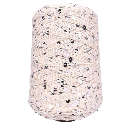 470 g Baumwollgarn for Handstricken – 3 mm und 6 mm reine Baumwolle mit glitzernden Perlen for selbstgemachte Wollpullover, Mützen, Schals und Häkelprojekte(Color 44) von LiuliuBull