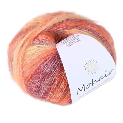 5 Stück Farbverlaufs-Mohairgarnknäuel – handgewebtes gefärbtes Garn for Pullover, Schals und Bastelarbeiten(06-5pcs) von LiuliuBull