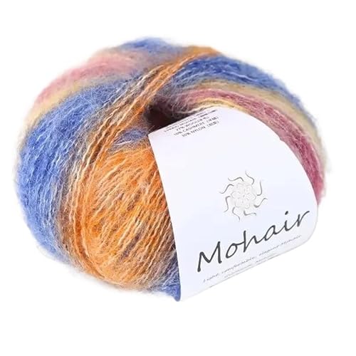 5 Stück Farbverlaufs-Mohairgarnknäuel – handgewebtes gefärbtes Garn for Pullover, Schals und Bastelarbeiten(14-5pcs) von LiuliuBull