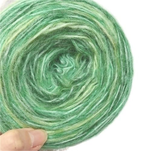 50 g Farbverlaufs-Spray-Wollgarn – Bonbonfarbener langer Abschnitt aus gefärbter Wolle mit hohlem Mohair for handgewebte Projekte(1 Color) von LiuliuBull