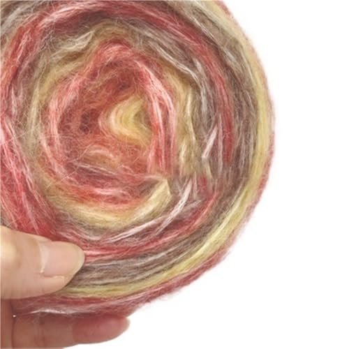50 g Farbverlaufs-Spray-Wollgarn – Bonbonfarbener langer Abschnitt aus gefärbter Wolle mit hohlem Mohair for handgewebte Projekte(6 Color) von LiuliuBull