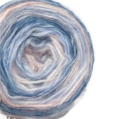 50 g Farbverlaufs-Spray-Wollgarn – Bonbonfarbener langer Abschnitt aus gefärbter Wolle mit hohlem Mohair for handgewebte Projekte(8Color) von LiuliuBull
