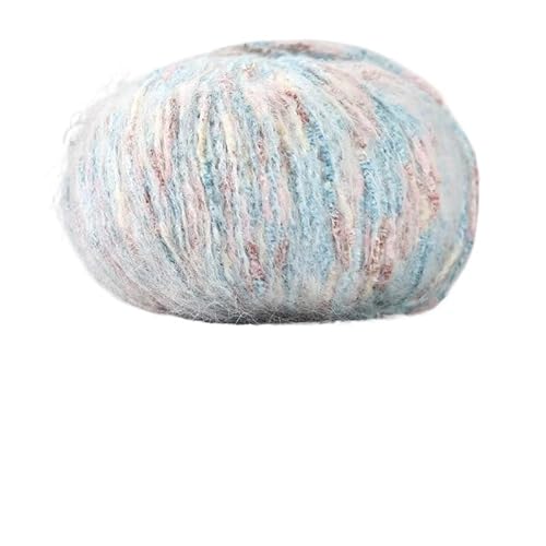 50 g farbiges Mohair-Alpaka-Wollgarn for Handstricken – ideal for Mützen, Schals und Pullover(01color) von LiuliuBull