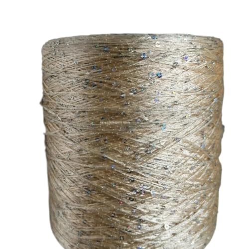 500 g Sommergarn aus merzerisierter Eisseide for Selberstricken, 1 mm weiches Garn zur Herstellung von Puppen und Pullovern(Champagne) von LiuliuBull