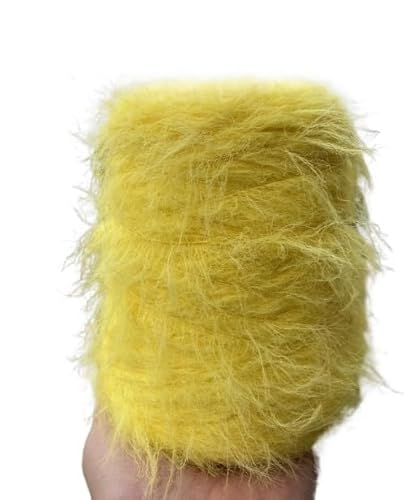 500 g Wollgarn in Nerzoptik – doppelseitiges, weiches Garn for DIY-Handstrickarbeiten, Schals, Tücher, Pullover und Häkelprojekte(8 cm bright yellow) von LiuliuBull