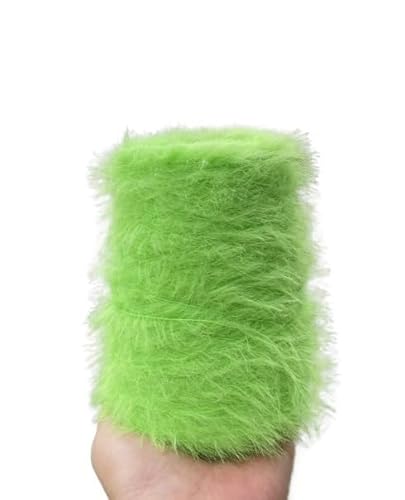 500 g Wollgarn in Nerzoptik – doppelseitiges, weiches Garn for DIY-Handstrickarbeiten, Schals, Tücher, Pullover und Häkelprojekte(Apple green 4-5 cm) von LiuliuBull
