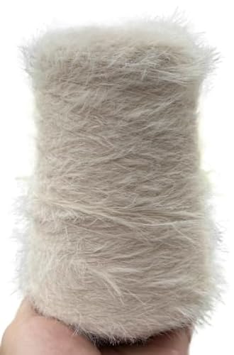 500 g Wollgarn in Nerzoptik – doppelseitiges, weiches Garn for DIY-Handstrickarbeiten, Schals, Tücher, Pullover und Häkelprojekte(Apricot 4-5 cm) von LiuliuBull