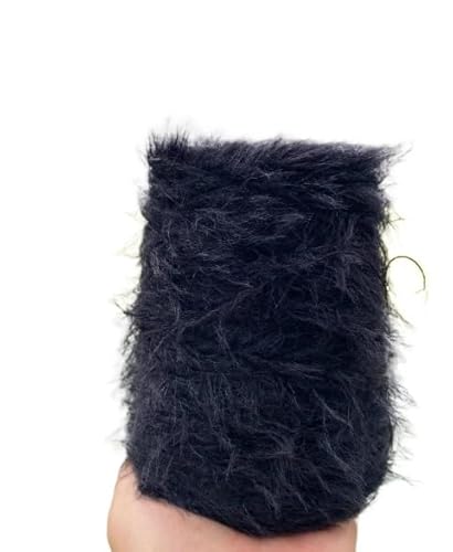 500 g Wollgarn in Nerzoptik – doppelseitiges, weiches Garn for DIY-Handstrickarbeiten, Schals, Tücher, Pullover und Häkelprojekte(Black 4-5 cm) von LiuliuBull