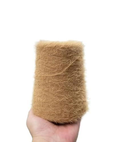 500 g Wollgarn in Nerzoptik – doppelseitiges, weiches Garn for DIY-Handstrickarbeiten, Schals, Tücher, Pullover und Häkelprojekte(Camel 2 cm) von LiuliuBull