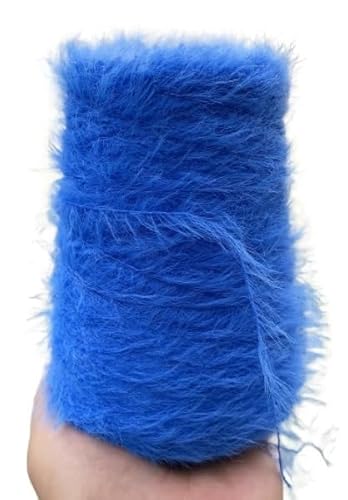 500 g Wollgarn in Nerzoptik – doppelseitiges, weiches Garn for DIY-Handstrickarbeiten, Schals, Tücher, Pullover und Häkelprojekte(Klein blue 4-5 cm) von LiuliuBull
