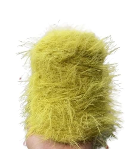 500 g Wollgarn in Nerzoptik – doppelseitiges, weiches Garn for DIY-Handstrickarbeiten, Schals, Tücher, Pullover und Häkelprojekte(Lemon yellow 8 cm) von LiuliuBull