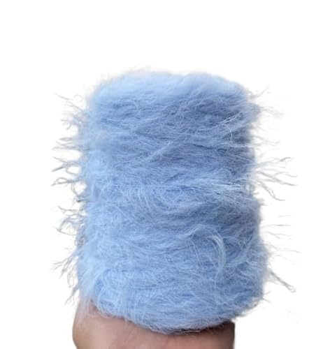 500 g Wollgarn in Nerzoptik – doppelseitiges, weiches Garn for DIY-Handstrickarbeiten, Schals, Tücher, Pullover und Häkelprojekte(Light blue 8 cm) von LiuliuBull