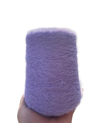 500 g Wollgarn in Nerzoptik – doppelseitiges, weiches Garn for DIY-Handstrickarbeiten, Schals, Tücher, Pullover und Häkelprojekte(Light purple 2cm) von LiuliuBull