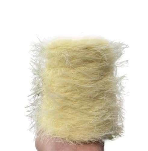 500 g Wollgarn in Nerzoptik – doppelseitiges, weiches Garn for DIY-Handstrickarbeiten, Schals, Tücher, Pullover und Häkelprojekte(Light yellow 8 cm) von LiuliuBull