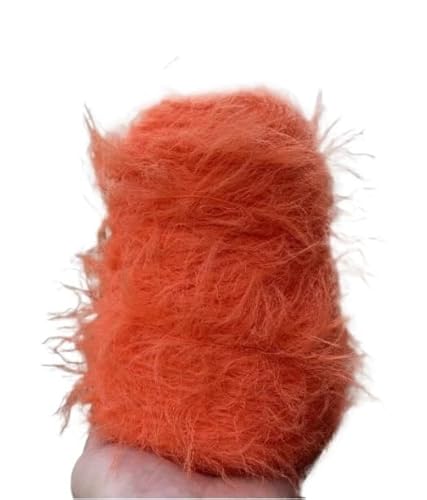 500 g Wollgarn in Nerzoptik – doppelseitiges, weiches Garn for DIY-Handstrickarbeiten, Schals, Tücher, Pullover und Häkelprojekte(Orange 8 cm) von LiuliuBull