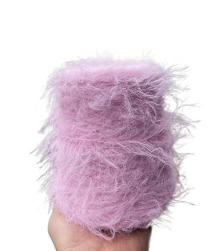 500 g Wollgarn in Nerzoptik – doppelseitiges, weiches Garn for DIY-Handstrickarbeiten, Schals, Tücher, Pullover und Häkelprojekte(Pink 8 cm) von LiuliuBull