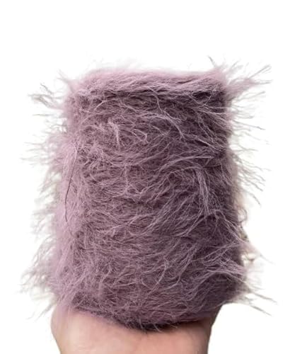 500 g Wollgarn in Nerzoptik – doppelseitiges, weiches Garn for DIY-Handstrickarbeiten, Schals, Tücher, Pullover und Häkelprojekte(Rose purple 8 cm) von LiuliuBull