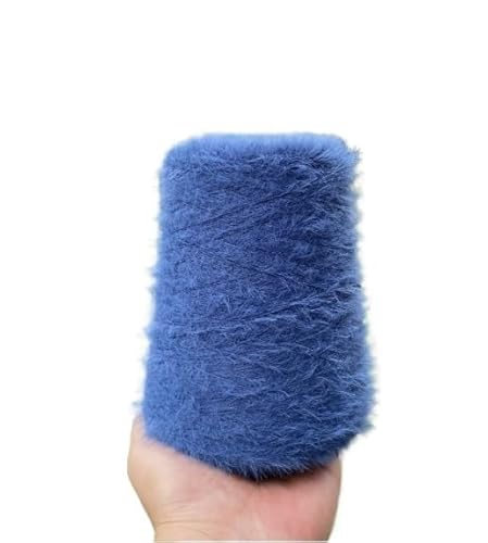 500 g Wollgarn in Nerzoptik – doppelseitiges, weiches Garn for DIY-Handstrickarbeiten, Schals, Tücher, Pullover und Häkelprojekte(Sea blue 2 cm) von LiuliuBull