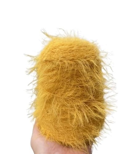 500 g Wollgarn in Nerzoptik – doppelseitiges, weiches Garn for DIY-Handstrickarbeiten, Schals, Tücher, Pullover und Häkelprojekte(Turmeric 8 cm) von LiuliuBull