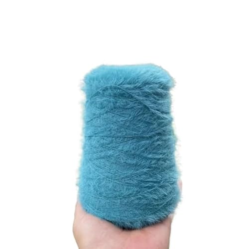 500 g Wollgarn in Nerzoptik – doppelseitiges, weiches Garn for DIY-Handstrickarbeiten, Schals, Tücher, Pullover und Häkelprojekte(Turquoise 2cm) von LiuliuBull
