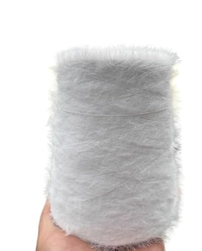 500 g Wollgarn in Nerzoptik – doppelseitiges, weiches Garn for DIY-Handstrickarbeiten, Schals, Tücher, Pullover und Häkelprojekte(White 2cm) von LiuliuBull