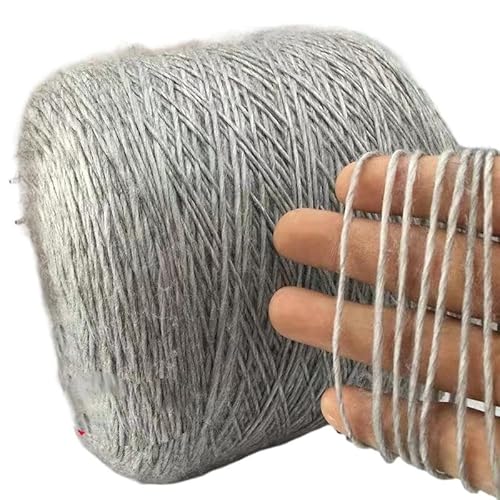 500 g weiches, handgestricktes Alpaka-Wollgarn – hautfreundliches, warmes Garn for Schals und Pullover(Silver gray (barrel 0.95kg)) von LiuliuBull