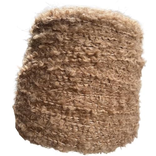 500 g weiches Plüschgarn aus Acryl, Fancy Loop-Garn – perfekt for Strick-, Häkel-, Web- und Nähprojekte(Brown) von LiuliuBull