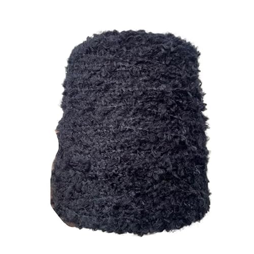 500 g weiches Plüschgarn aus Acryl, Fancy Loop-Garn – perfekt for Strick-, Häkel-, Web- und Nähprojekte(black) von LiuliuBull