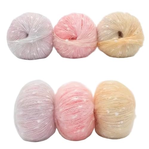 6 stücke Gradienten Dot Mohair Regenbogen Bean Dot Wolle Fleece Mantel Gewebt DIY Handgemachte Schal Set(03colorfuldreams) von LiuliuBull